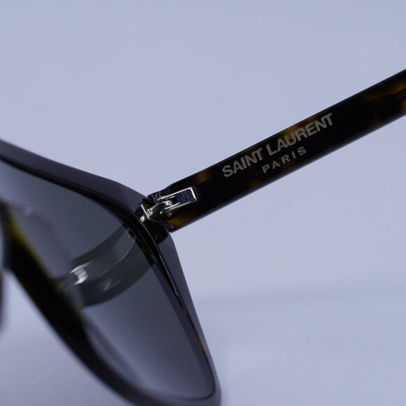 Saint Laurent SL431 SLIM 002 Sunglasses Havana Square Frame, Grey Lenses - Picture 9 of 11
